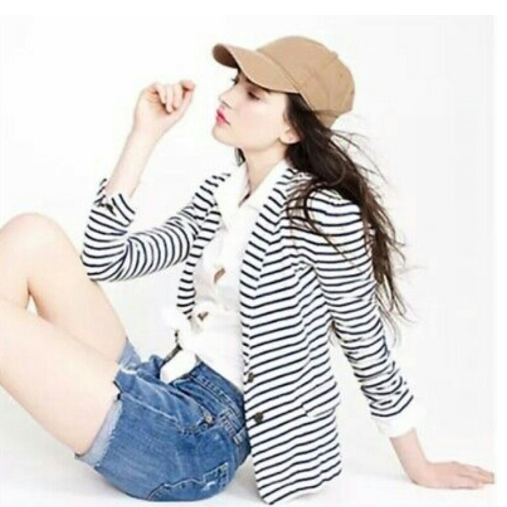 J. Crew Maritime Stripe Blazer Nautical Sz S - Picture 8 of 8